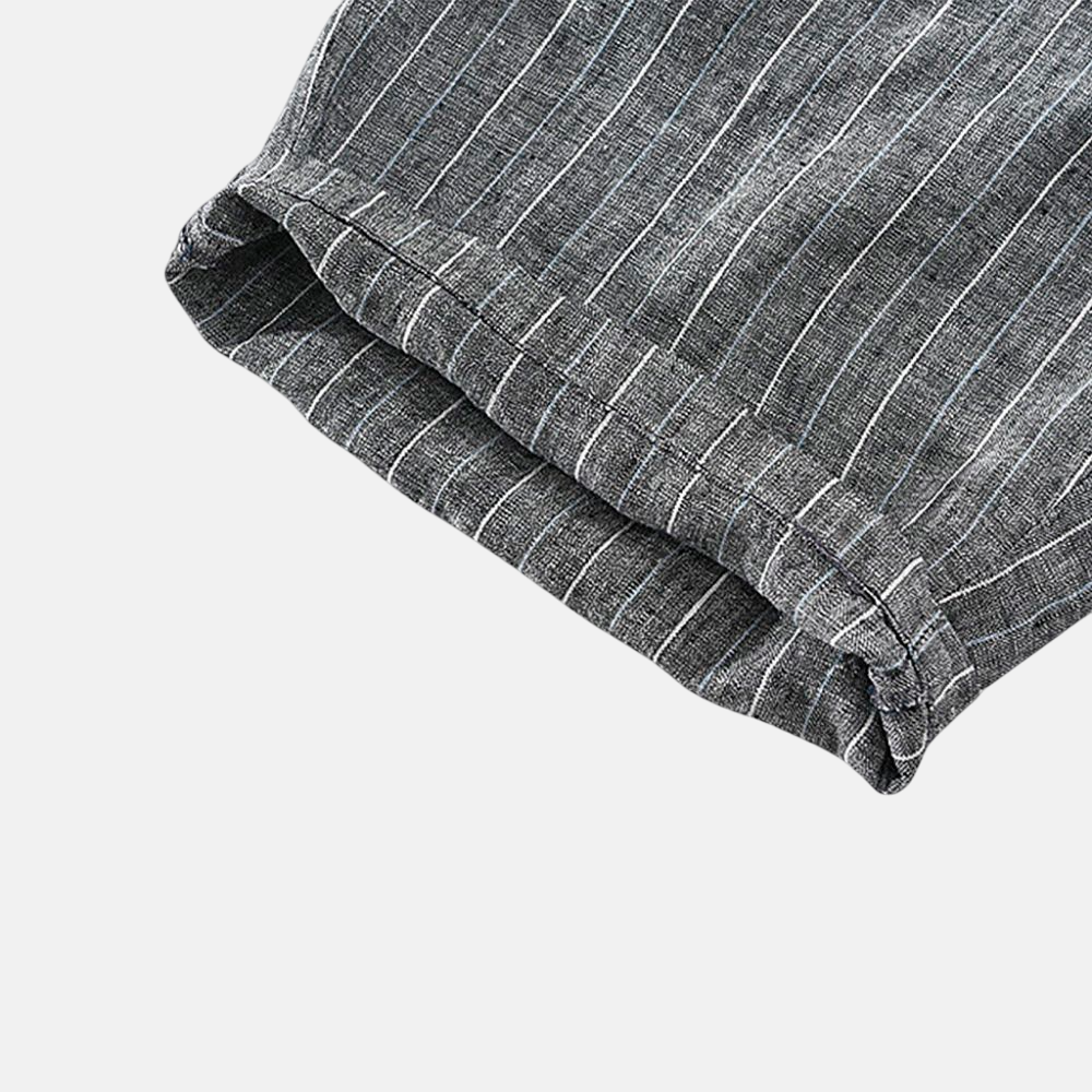 Men's Striped Linen Shorts - Veltic