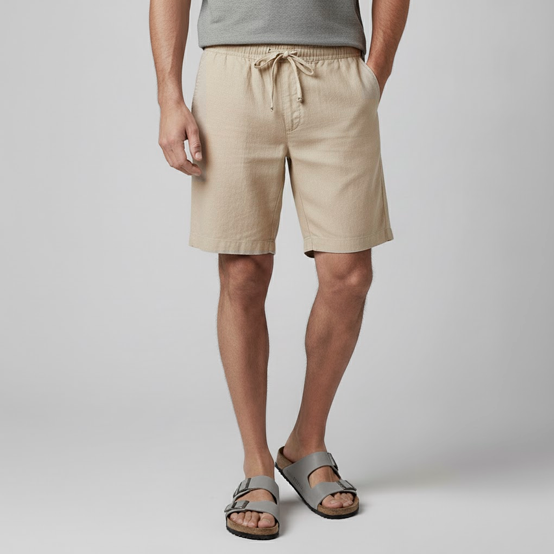 Men's Capri Linen Shorts - Veltic