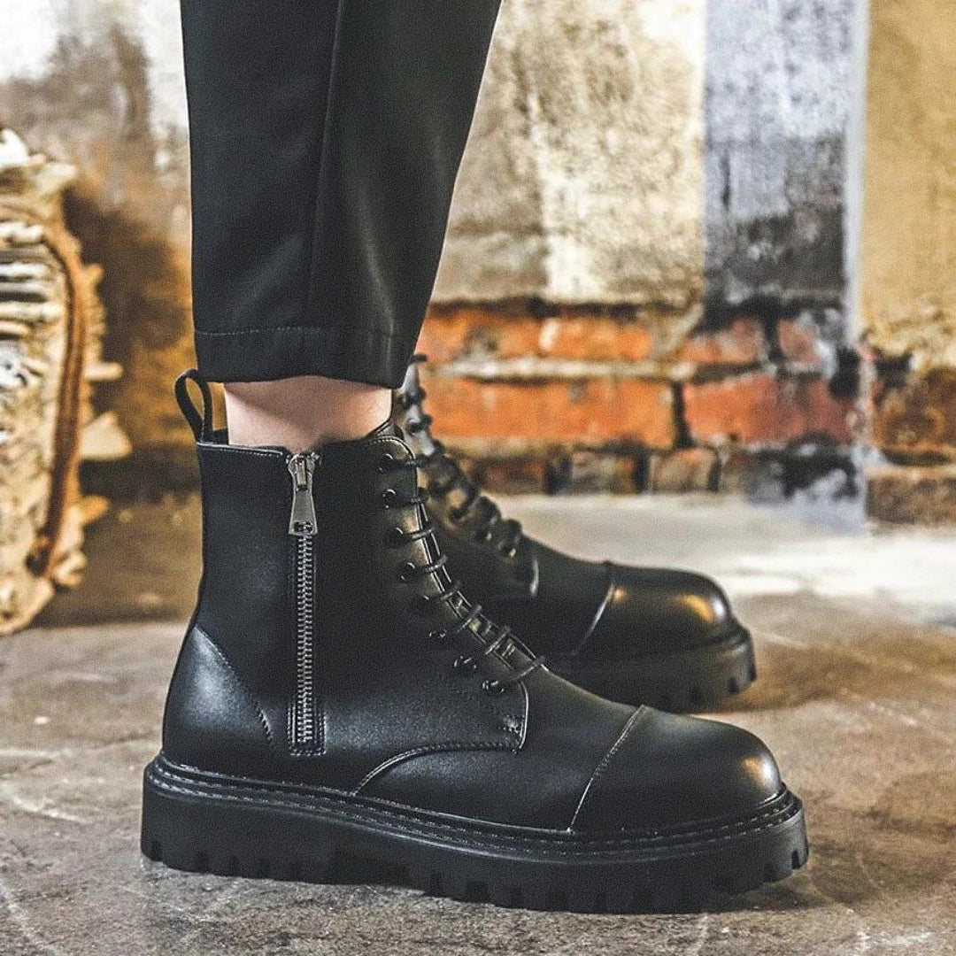 Men's British Tractor Leather Boot with Robust Sole - Veltic