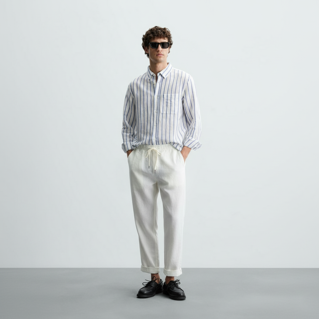Men's Linen Trousers Santorini - Veltic