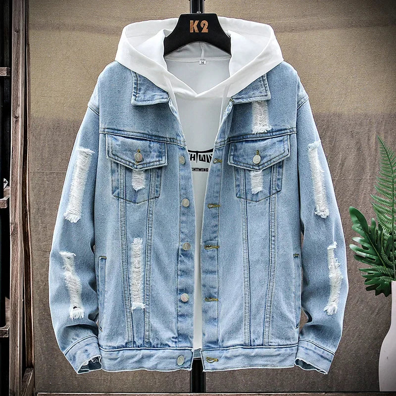 Men's Streetwear Denim Jacket - Veltic