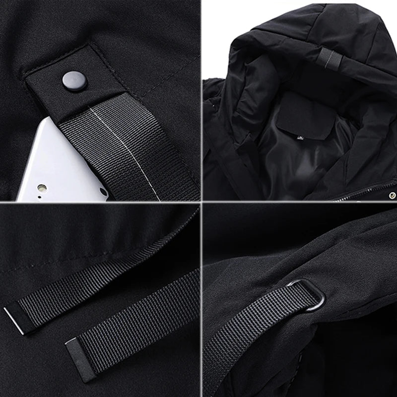 Veltic Men's Long Waterproof Puffer Jacket with Hood - Veltic