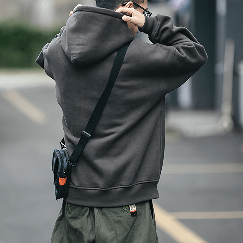 Men's Oversized Hoodie with Hood and Kangaroo Pocket - Veltic