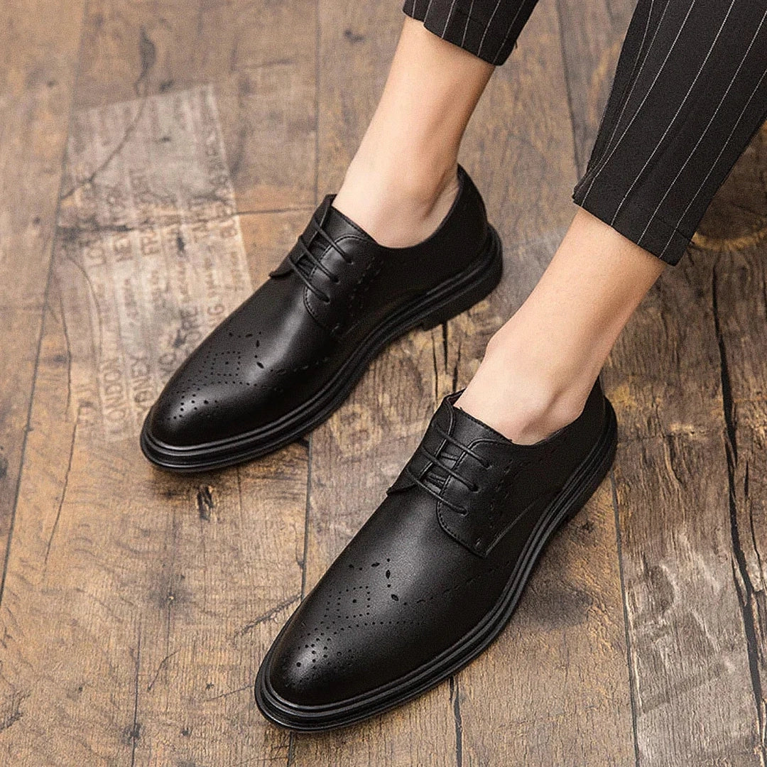 Men's Oviedo Leather Derby Shoes - Veltic