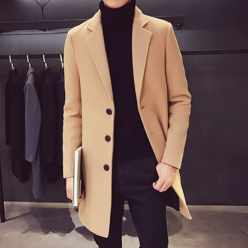 Veltic Men's Mid-Length Wool Felt Overcoat Orlando - Veltic