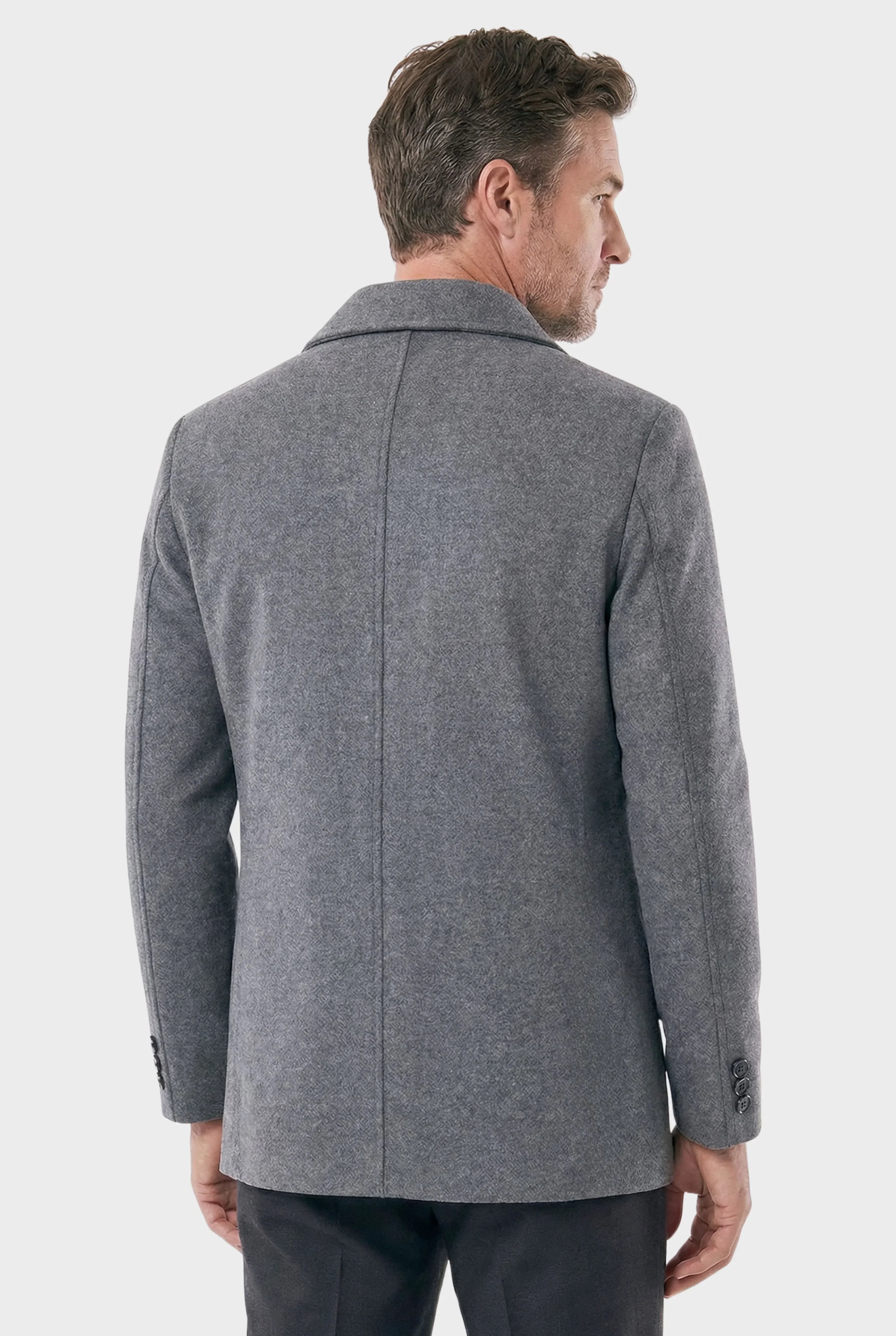 Men's Short Denmark Wool Overcoat - Veltic