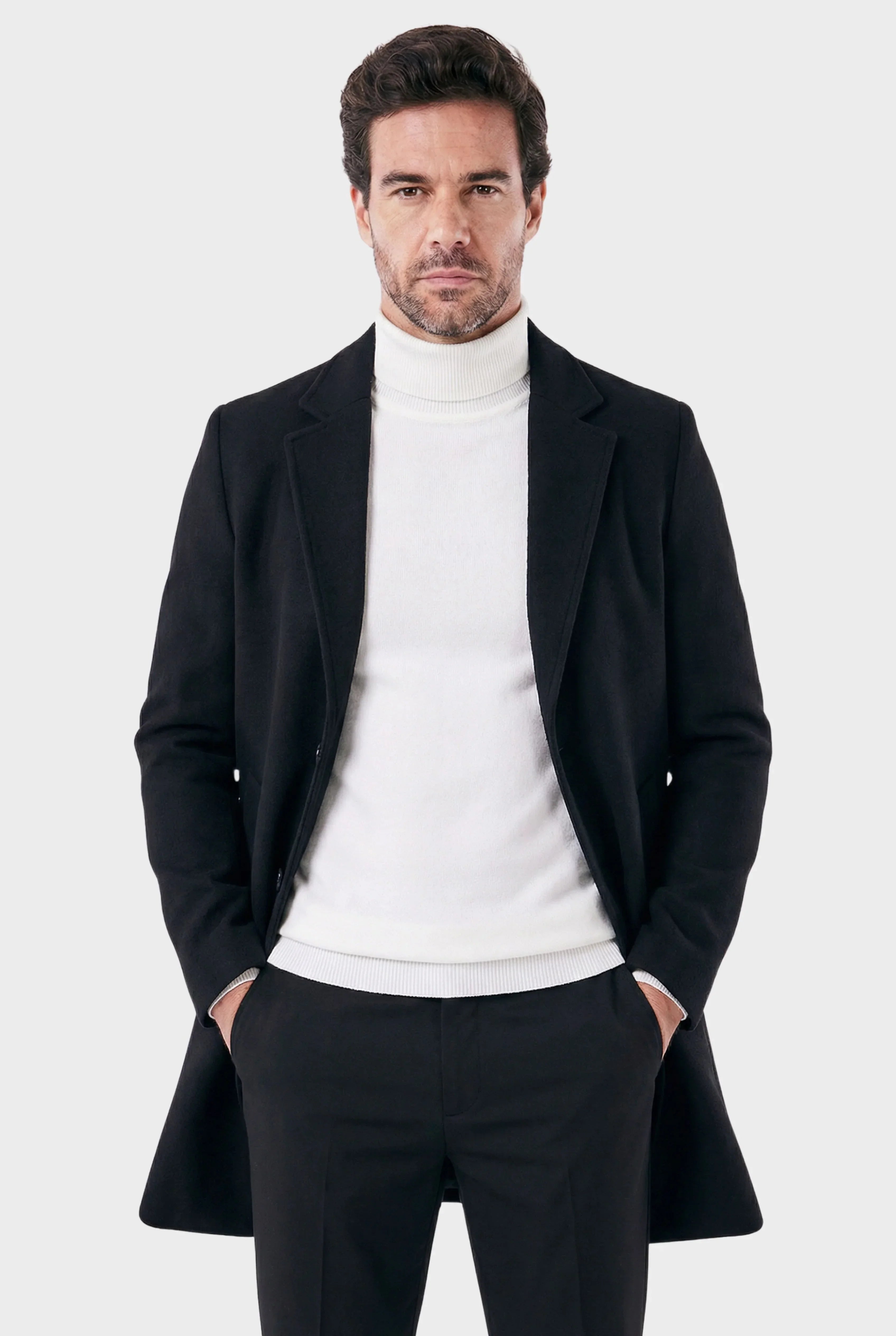 Veltic Men's Mid-Length Wool Felt Overcoat Orlando - Veltic
