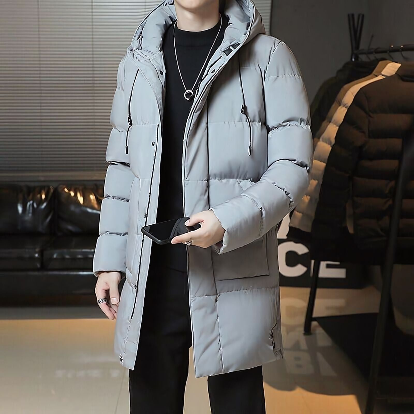 Veltic Men's Puffer Overcoat with Hood Manhattan - Veltic