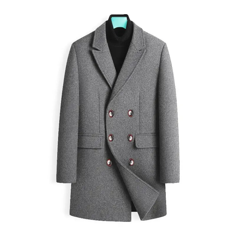 Veltic Men's Double Breasted Overcoat with Peaked Lapel Madrid - Veltic