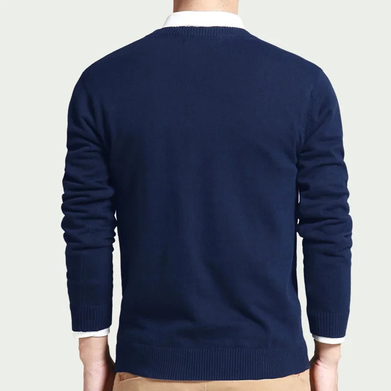 Veltic Men's Casual V-Neck Knit Sweater - Veltic