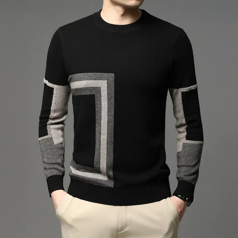 Veltic Men's Sweater Atlas with Geometric Pattern - Veltic