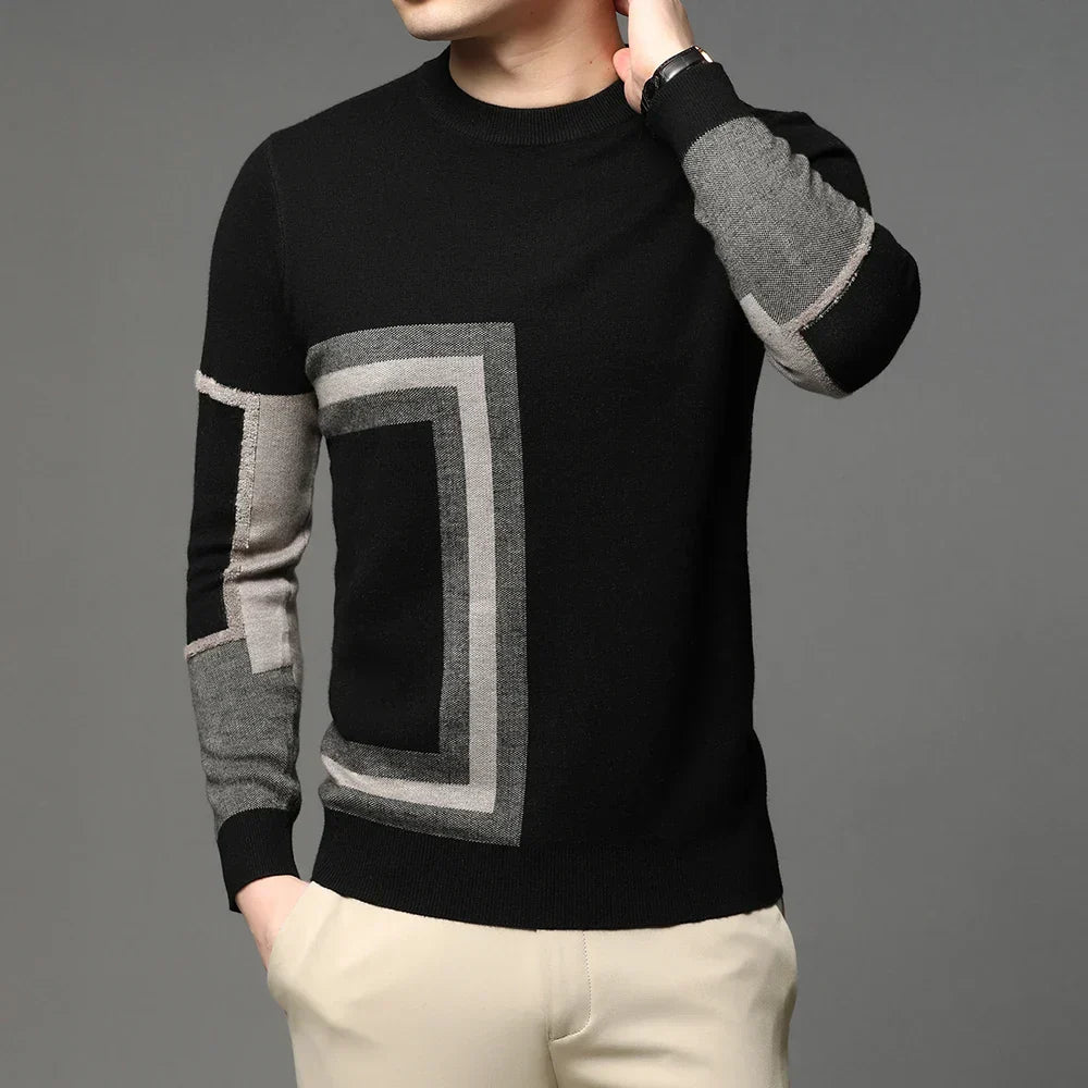 Veltic Men's Sweater Atlas with Geometric Pattern - Veltic