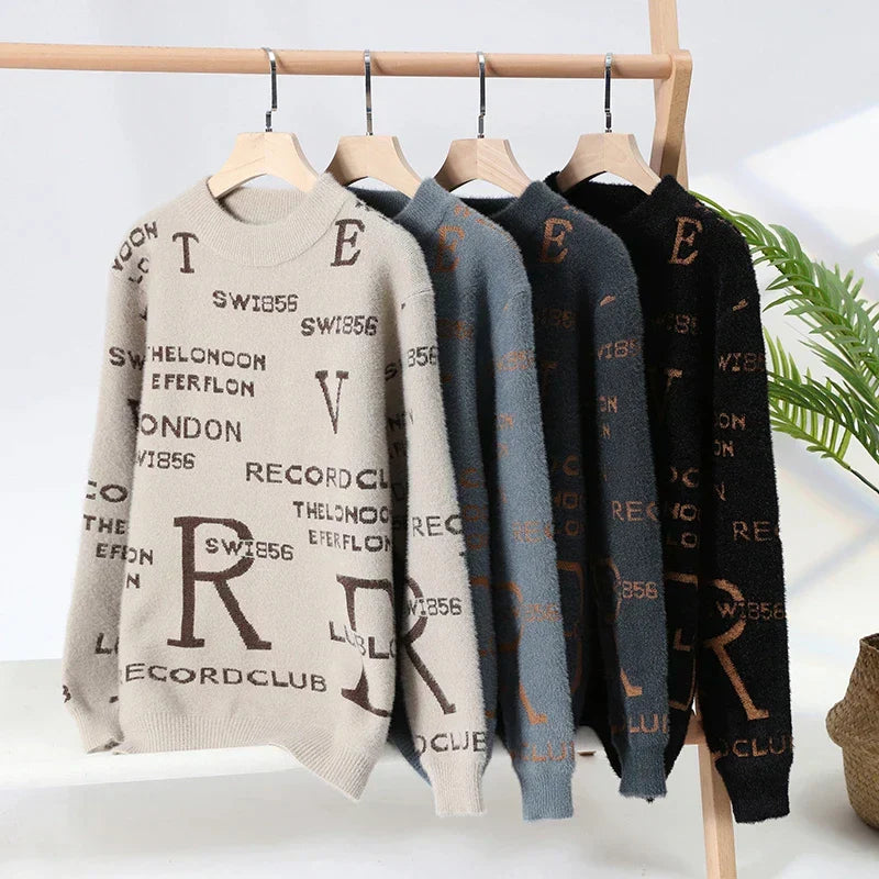 Men's Oversized Sweater with Mock Neck - Veltic