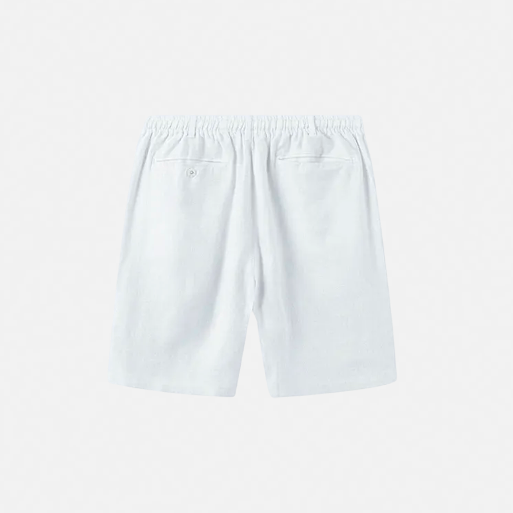 Men's White Linen Shorts - Veltic