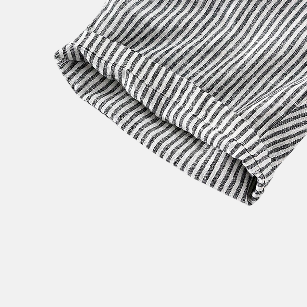 Men's Striped Linen Shorts - Veltic