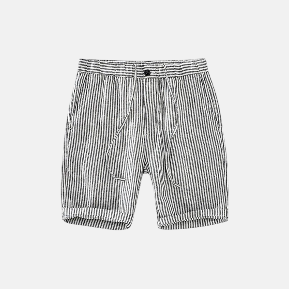 Men's Striped Linen Shorts - Veltic
