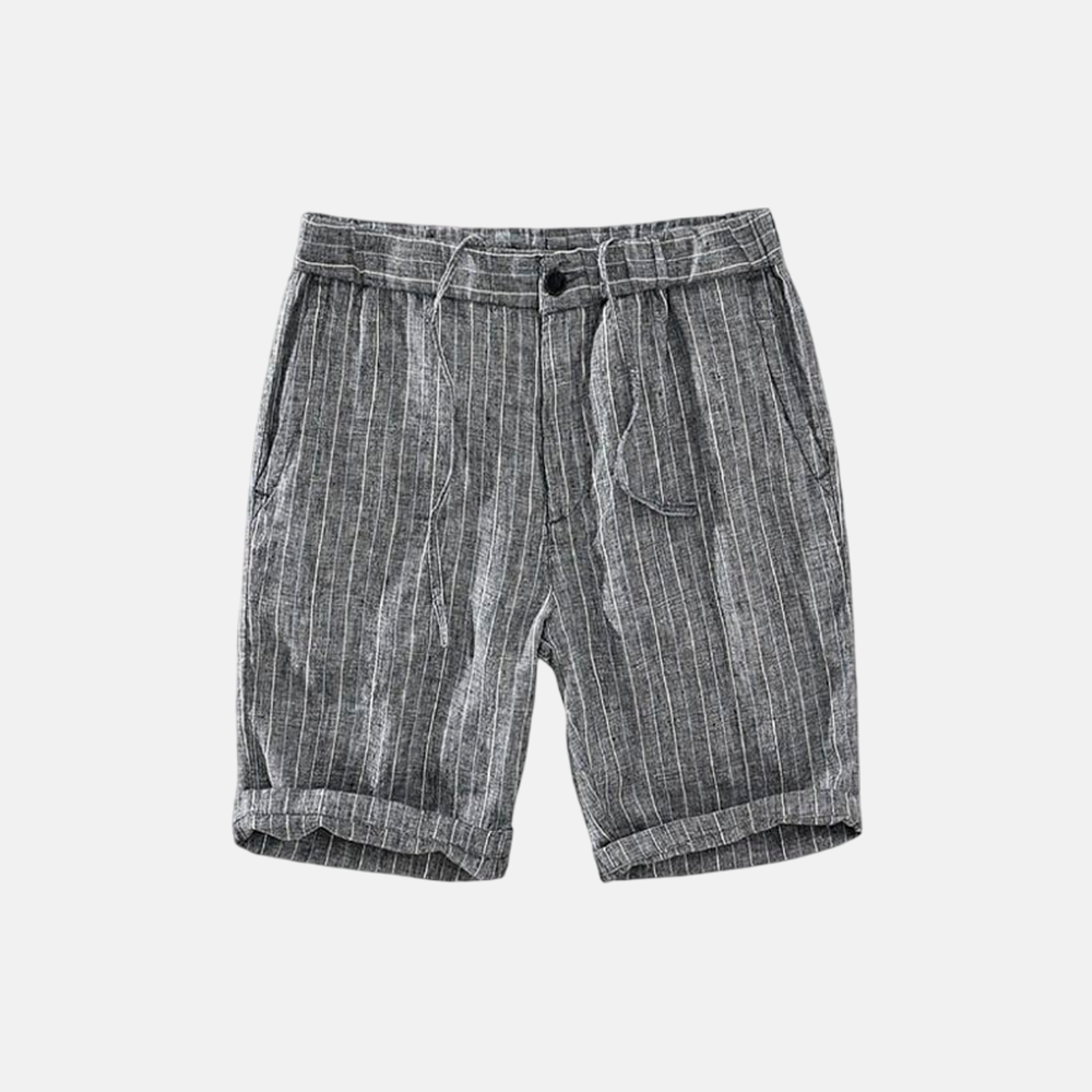Men's Striped Linen Shorts - Veltic