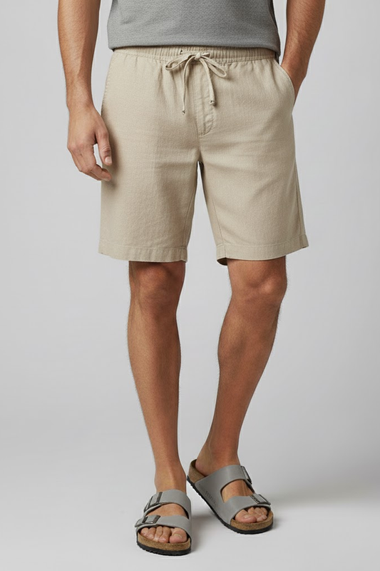 Men's Capri Linen Shorts - Veltic