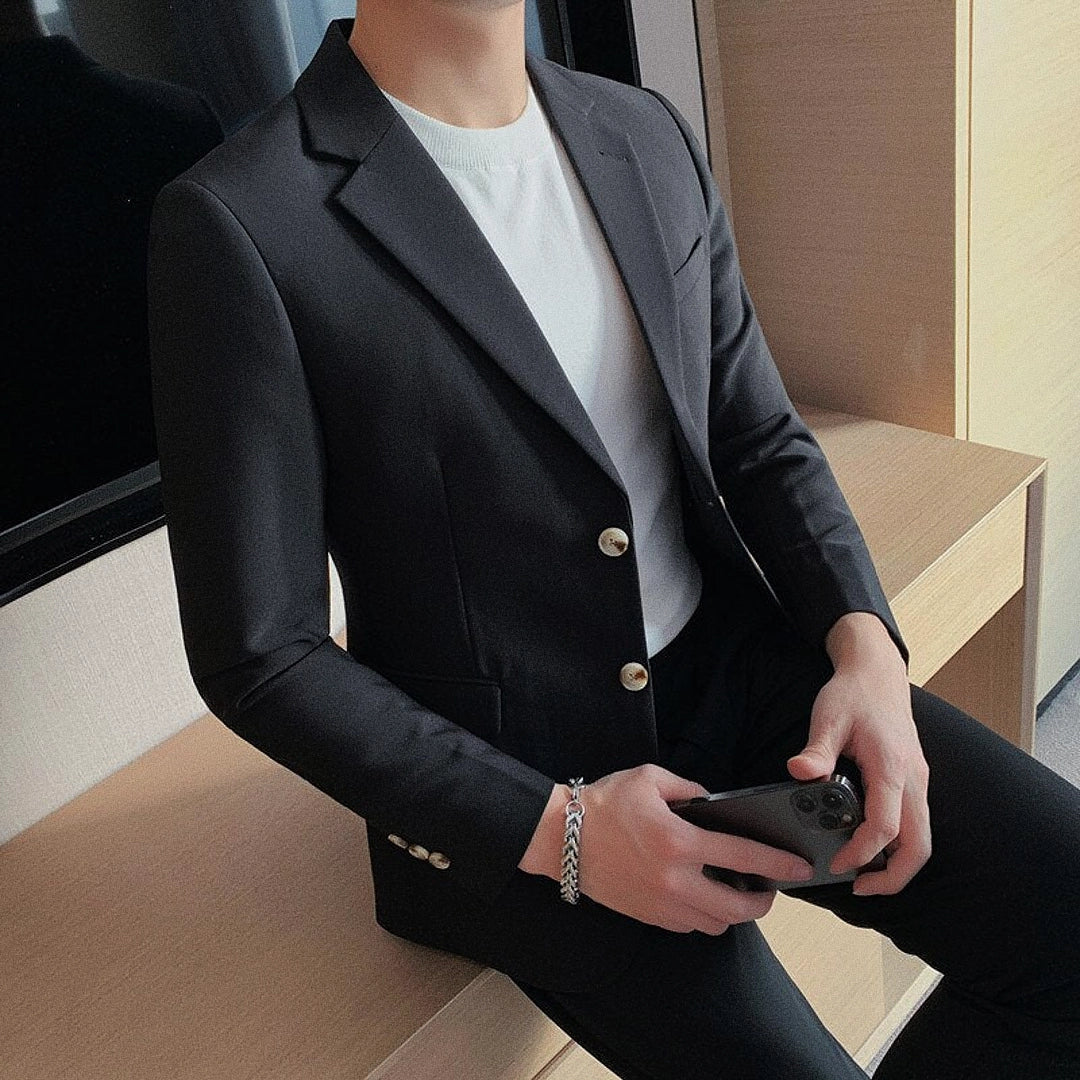 Men's Slim Fine Sport Blazer with Silk Lining - Veltic