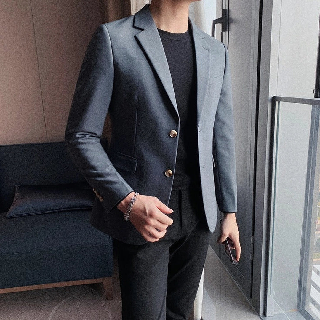 Men's Slim Fine Sport Blazer with Silk Lining - Veltic