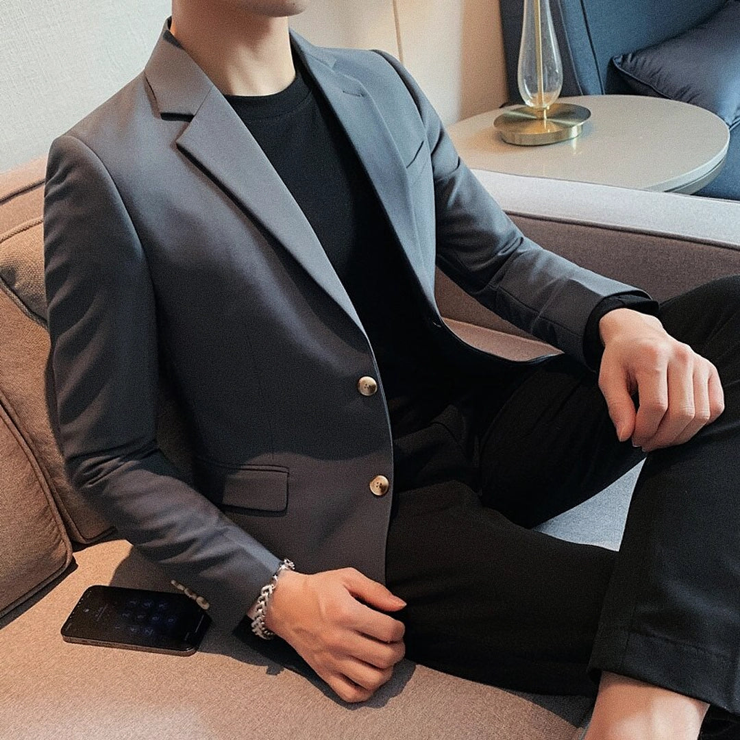 Men's Slim Fine Sport Blazer with Silk Lining - Veltic