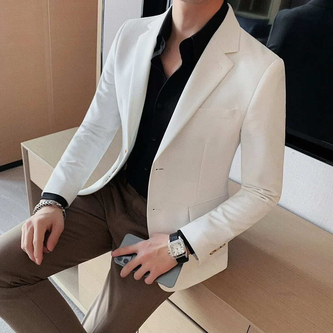 Men's Slim Fine Sport Blazer with Silk Lining - Veltic