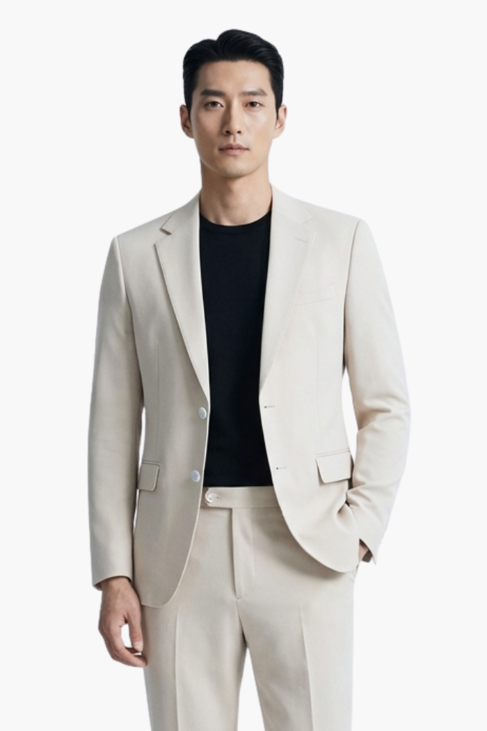 Men's Slim Blazer Vergast with Notched Lapel - Veltic