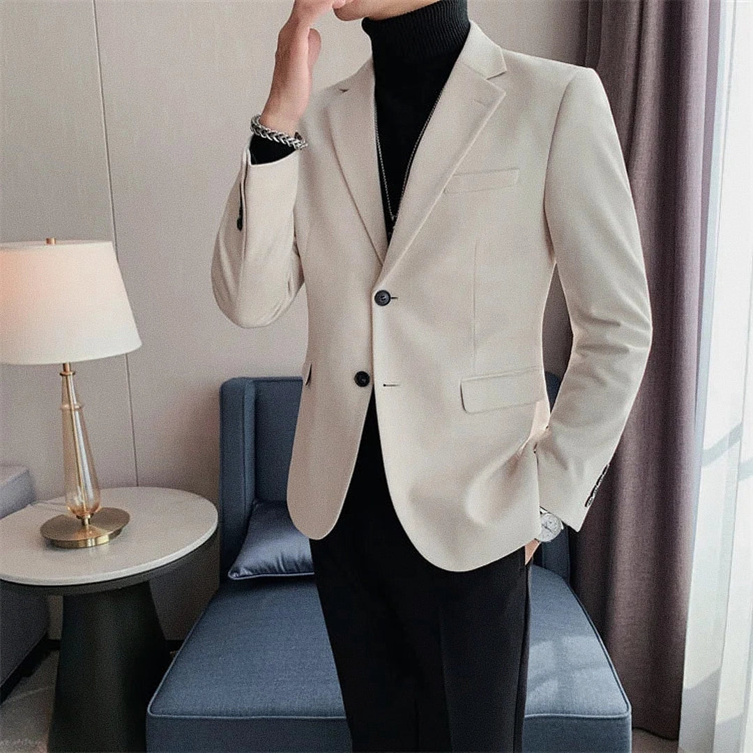 Men's Tailored Blazer with Wide Notched Lapel - Veltic