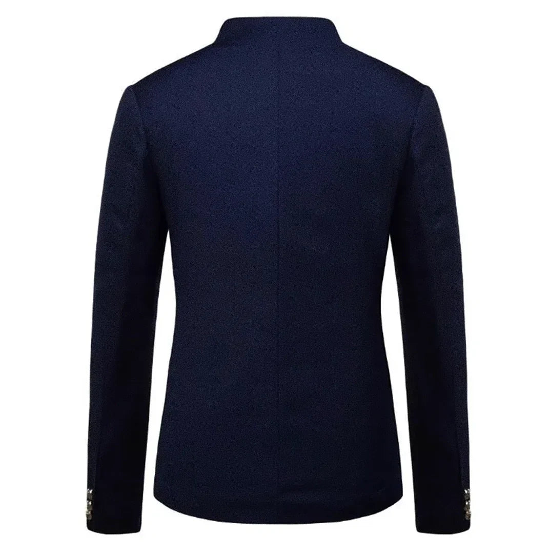 Men's Slim Blazer with Mandarin Collar - Veltic