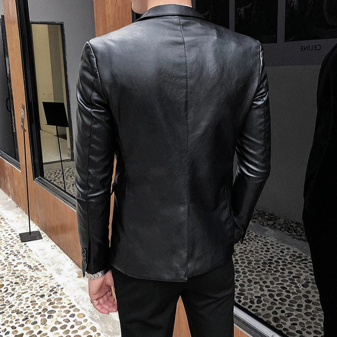 Men's Lancaster Leather Blazer - Veltic