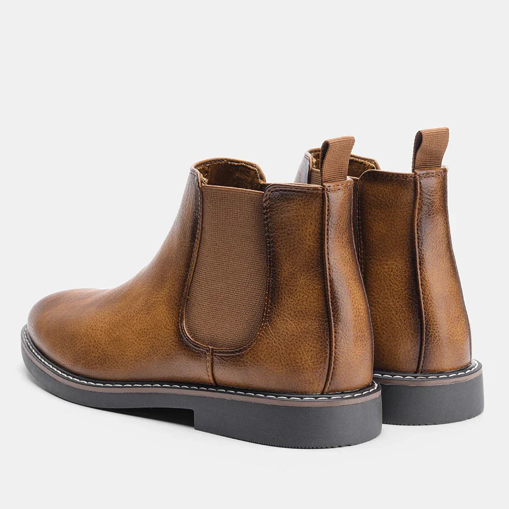 Men's Classic Leather Chelsea Boot with Timeless Design - Veltic