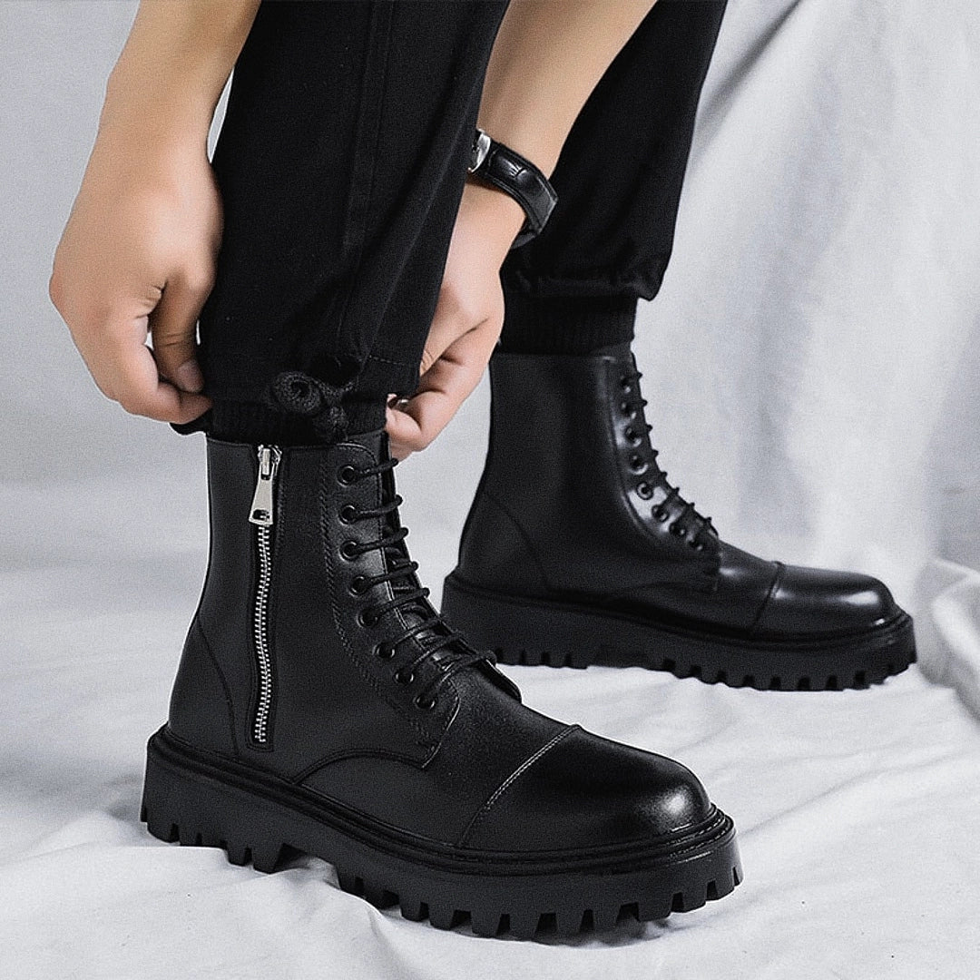 Men's British Tractor Leather Boot with Robust Sole - Veltic