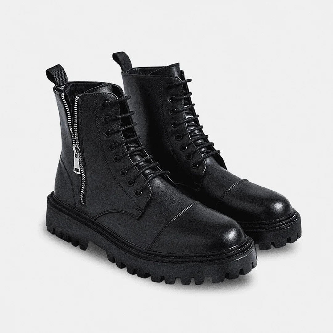 Men's British Tractor Leather Boot with Robust Sole - Veltic