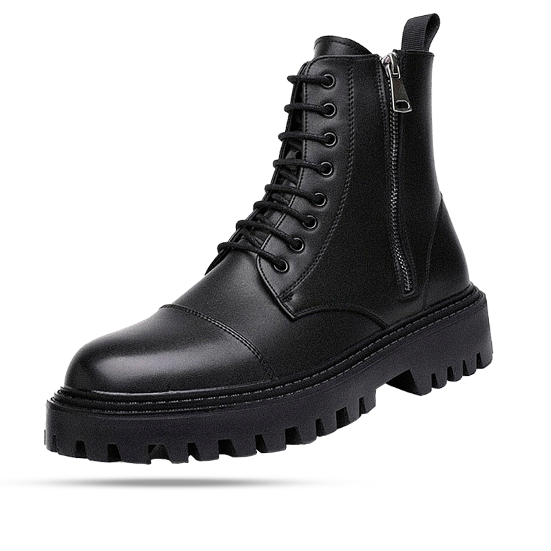 Men's British Tractor Leather Boot with Robust Sole - Veltic