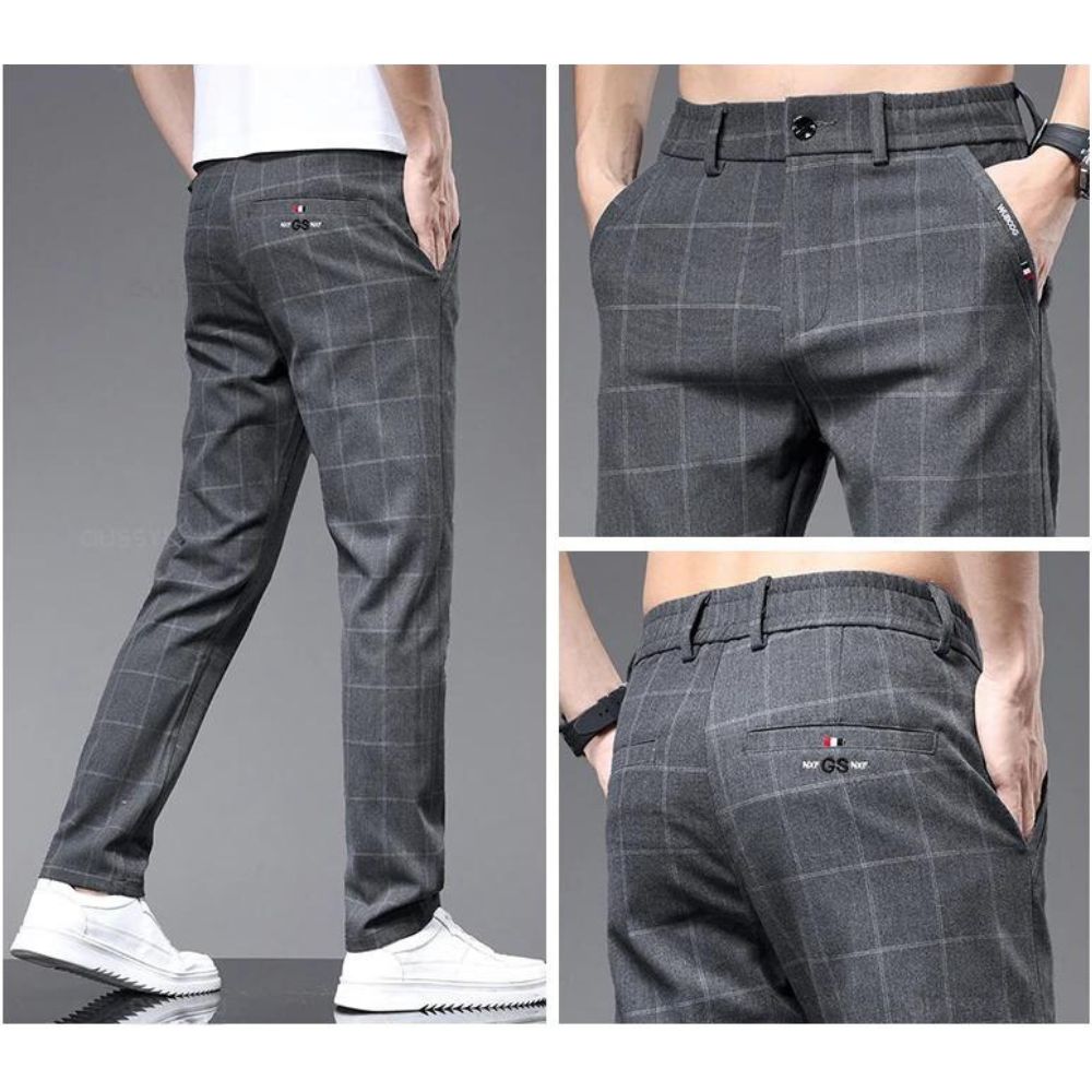 Men's Checked Dress Trousers - Veltic