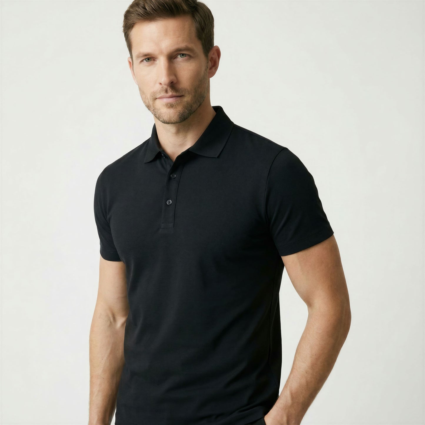 Men's Silk Polo Shirt Ice - Veltic