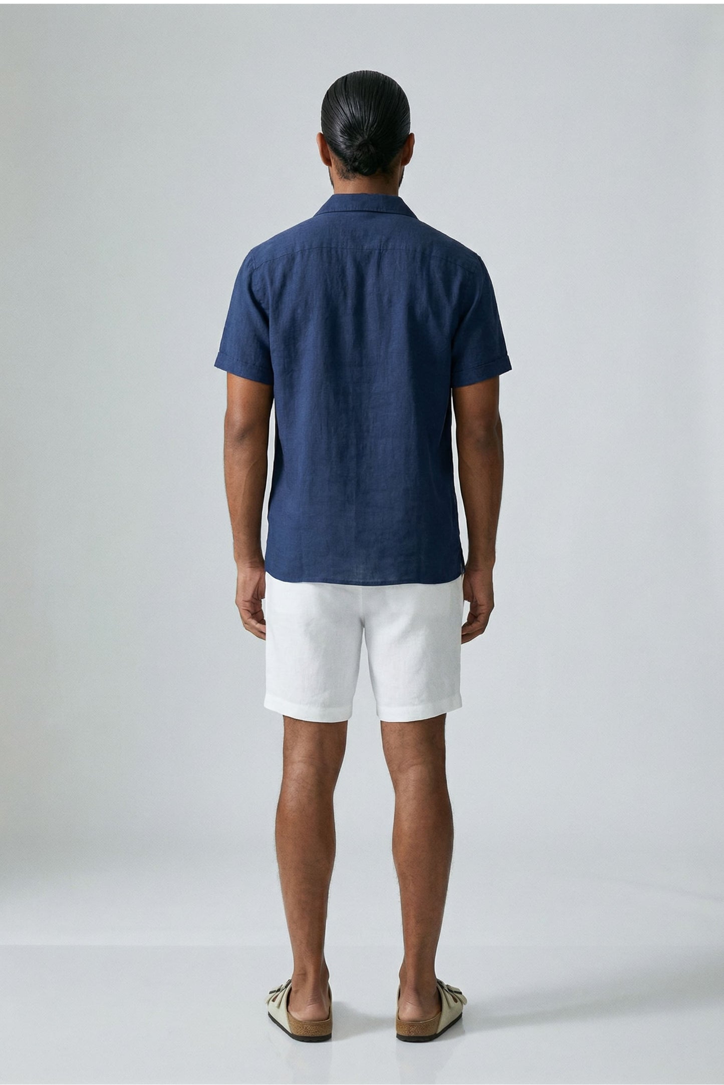 Men's Linen Shirt with Tourist Collar - Veltic