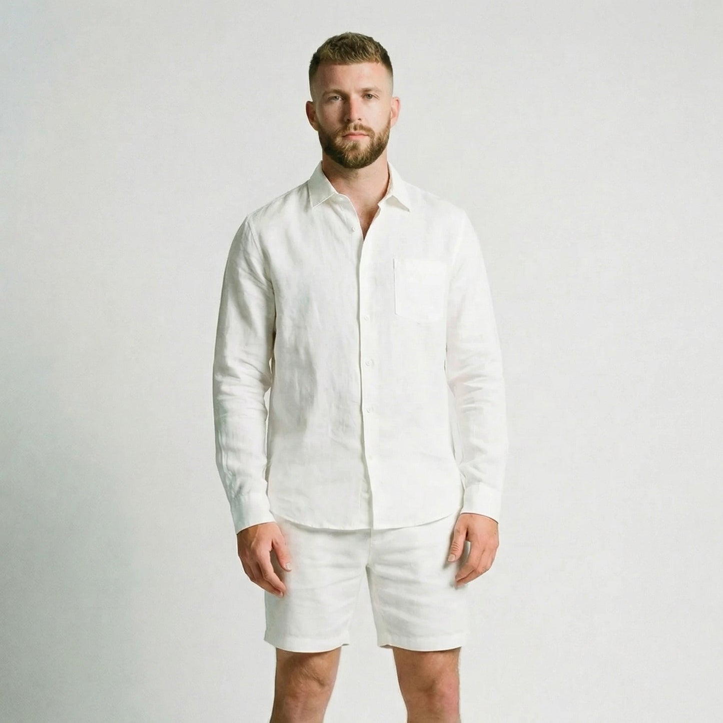 Men's Linen Shirt with Pocket - Veltic