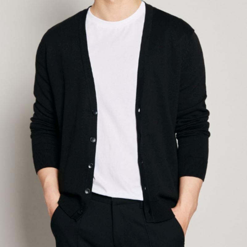 Men's Casual V-Neck Lightweight Knit Cardigan - Veltic