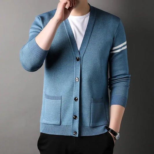 Men's Wool V-Neck Cardigan - Veltic