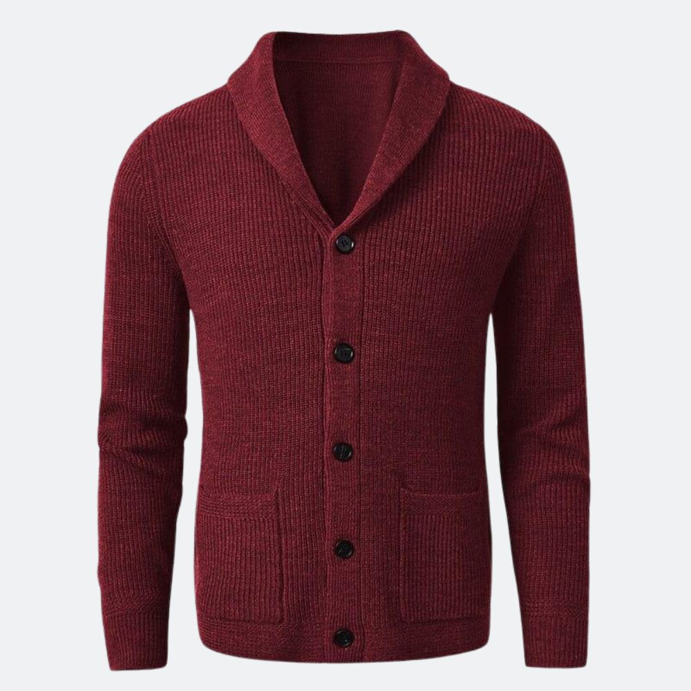 Men's V-Neck Merino Wool Cardigan - Veltic