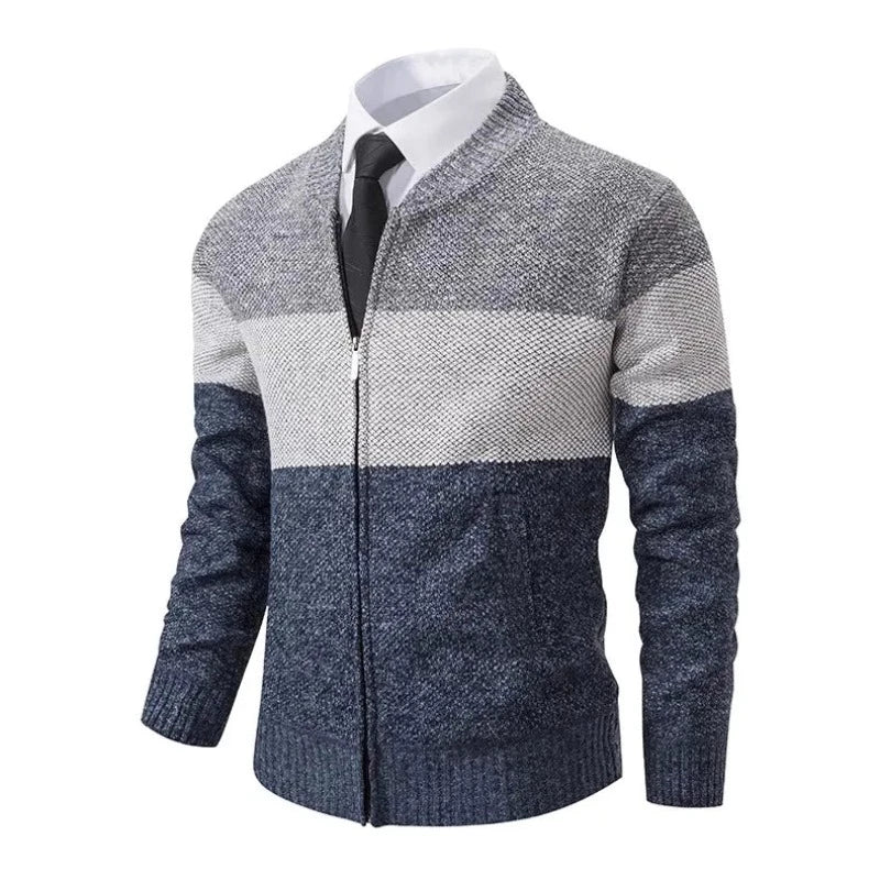 Men's Lightweight Knit Cardigan with Central Zipper Logan - Veltic
