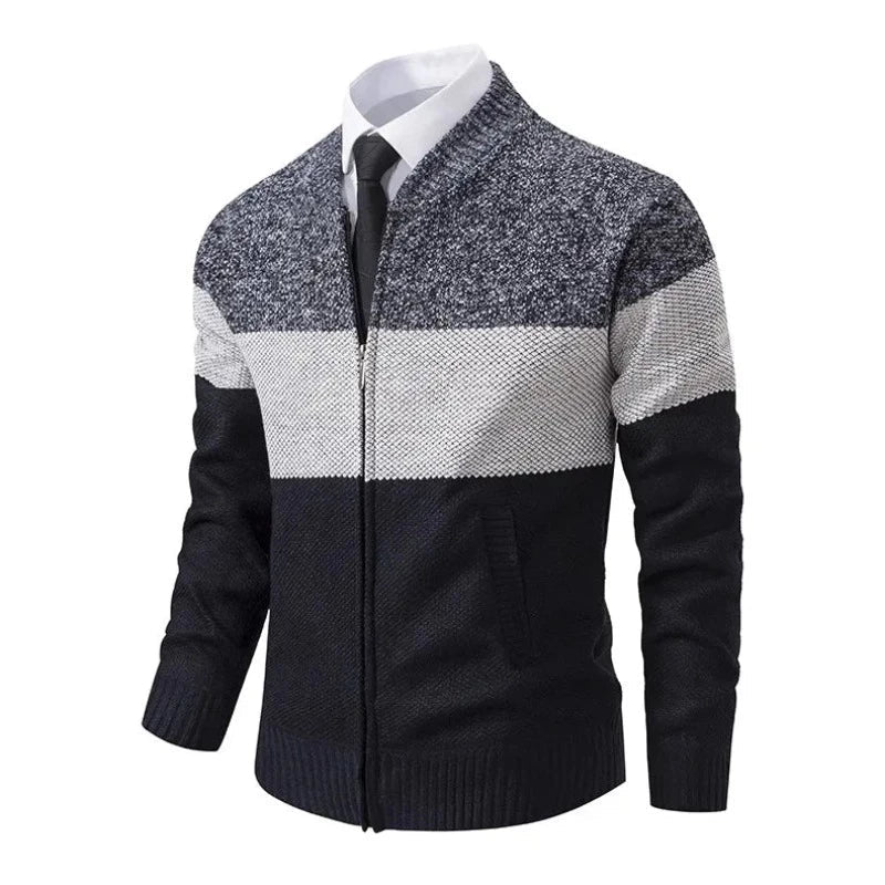 Men's Lightweight Knit Cardigan with Central Zipper Logan - Veltic
