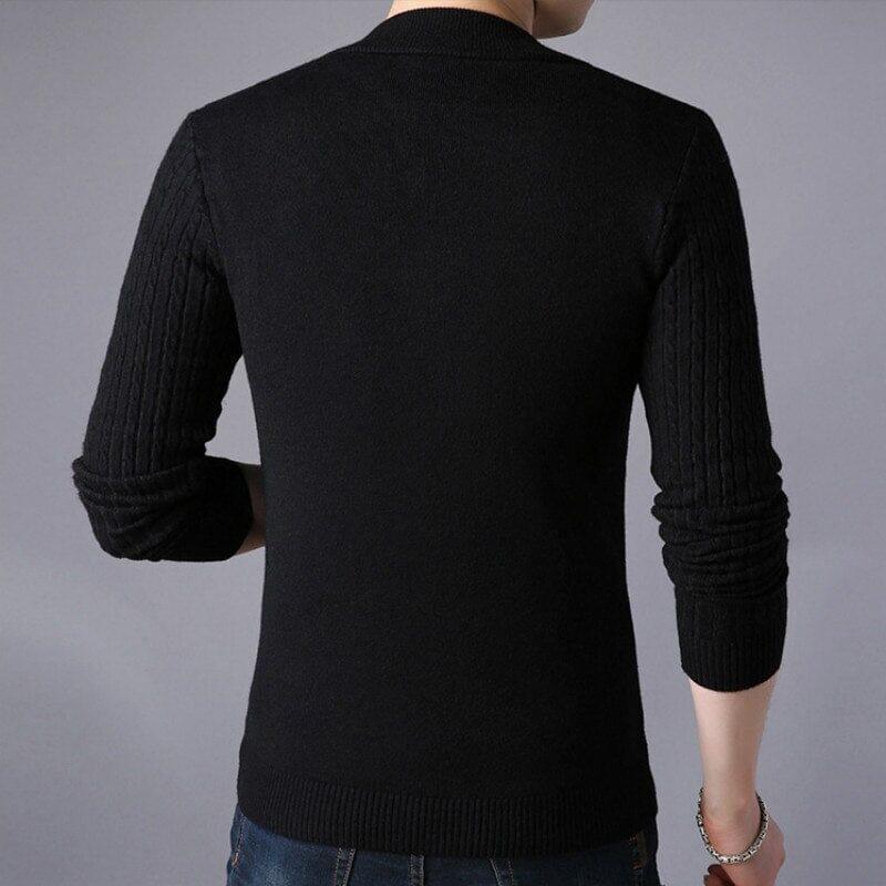 Men's Wool Cardigan with Central Zipper - Veltic