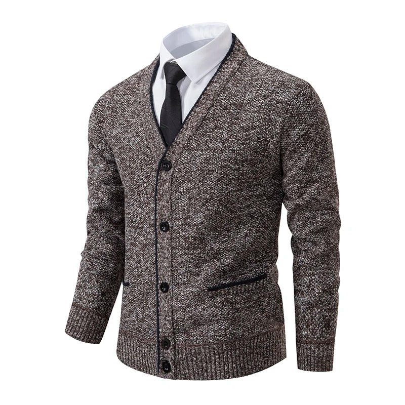 Men's Slim Dress Cardigan with V-Neck - Veltic
