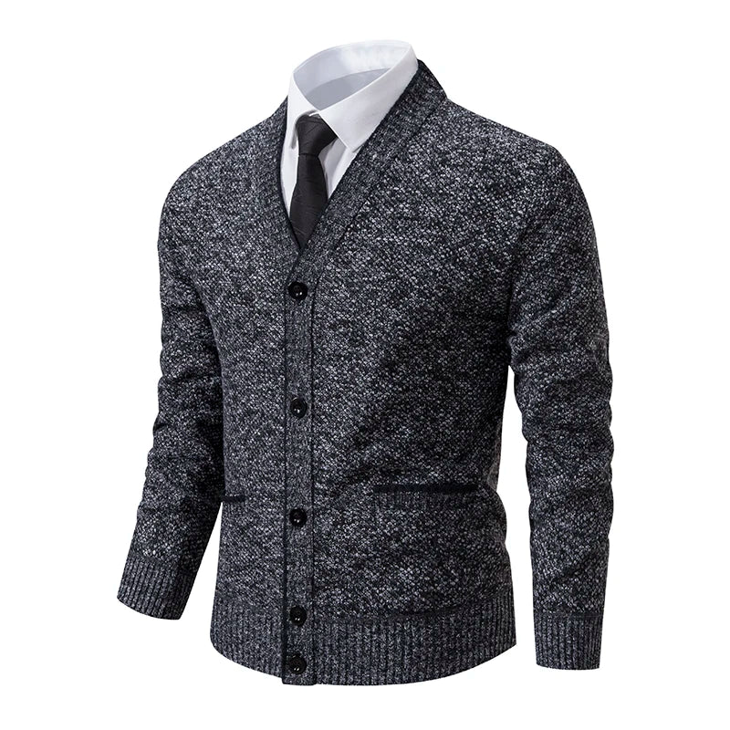 Men's Slim Dress Cardigan with V-Neck - Veltic