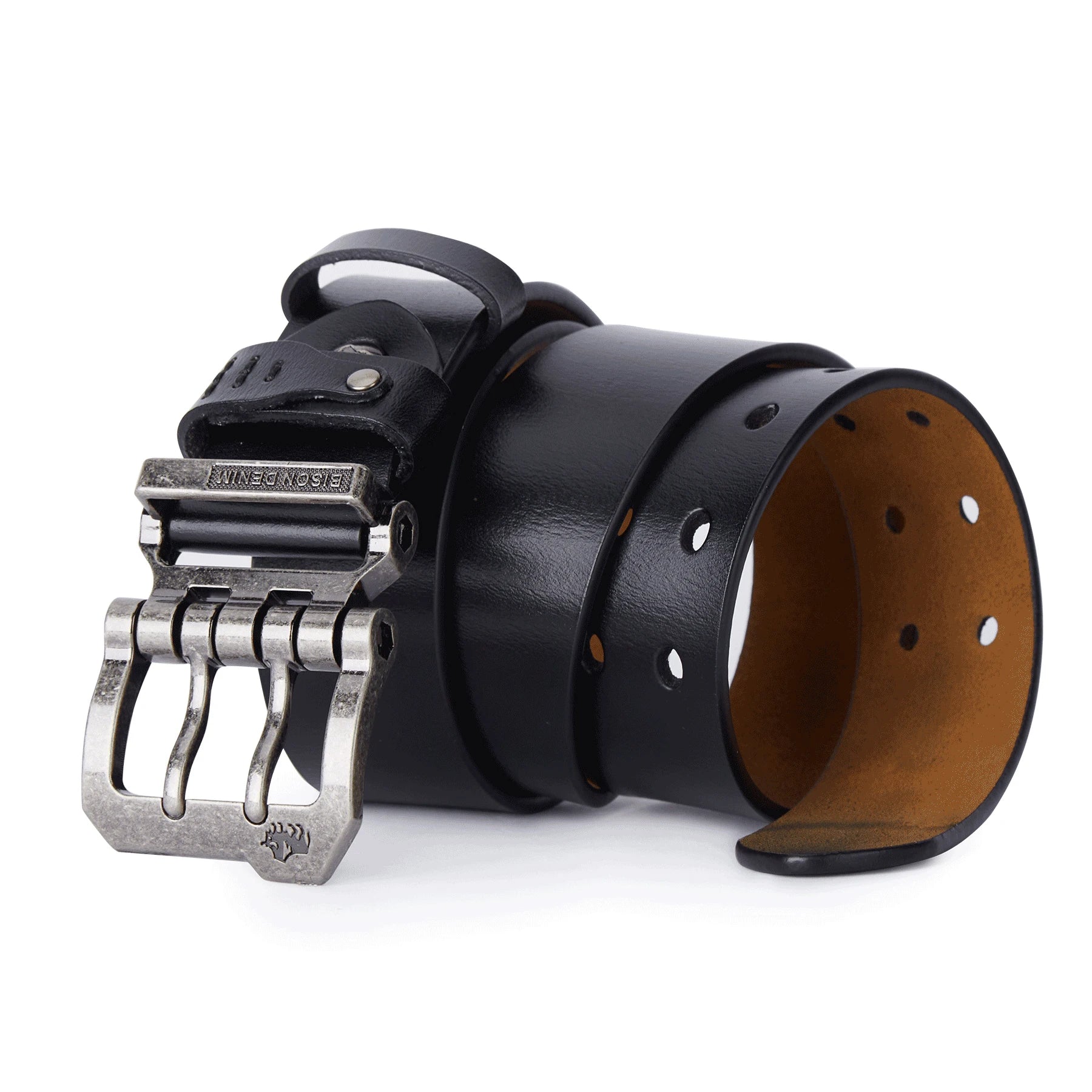 Men's Leather Belt Veltic Bison Denim - Veltic