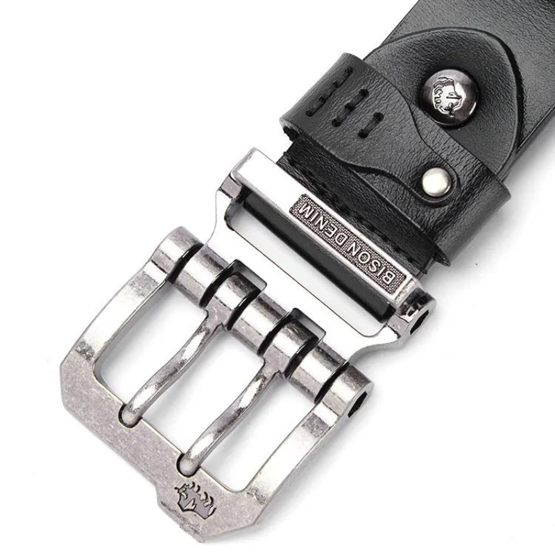 Men's Leather Belt Veltic Bison Denim - Veltic