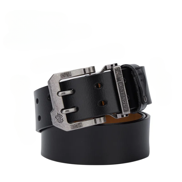Men's Leather Belt Veltic Bison Denim - Veltic