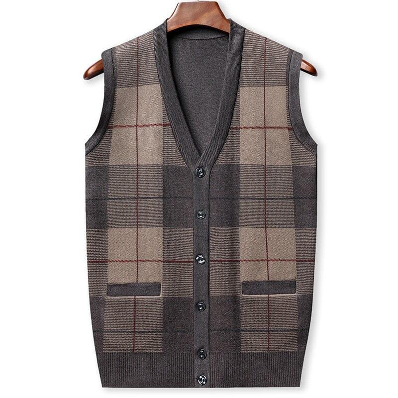 Men's V-Neck Vest with Embroidered Finish Austin - Veltic